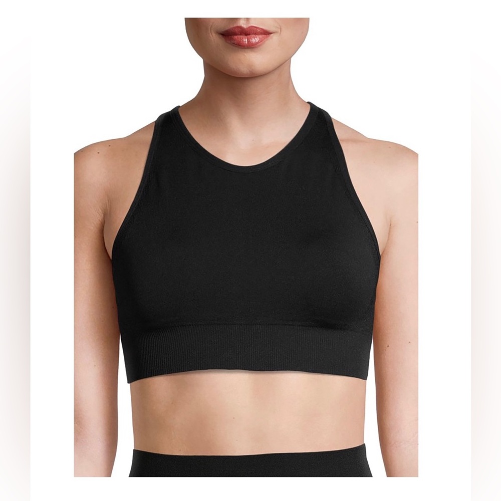 Avia Women’s Medium Support Seamless Highneck Strappy Back Sports Bra
